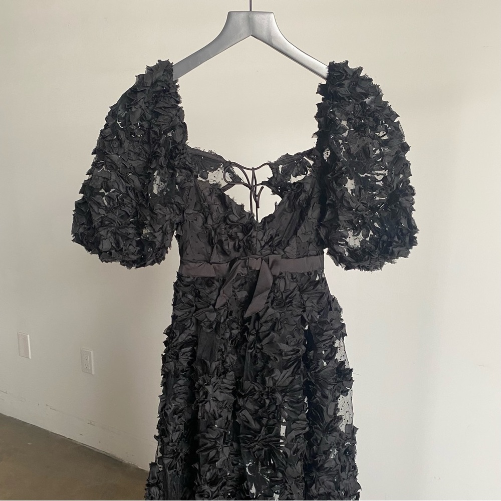 For Love and Lemons Black Floral Appliqué Maxi Dress NWT - Picture 4 of 14